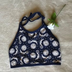 LA Hearts Women’s Moon and Sun Print Halter Top